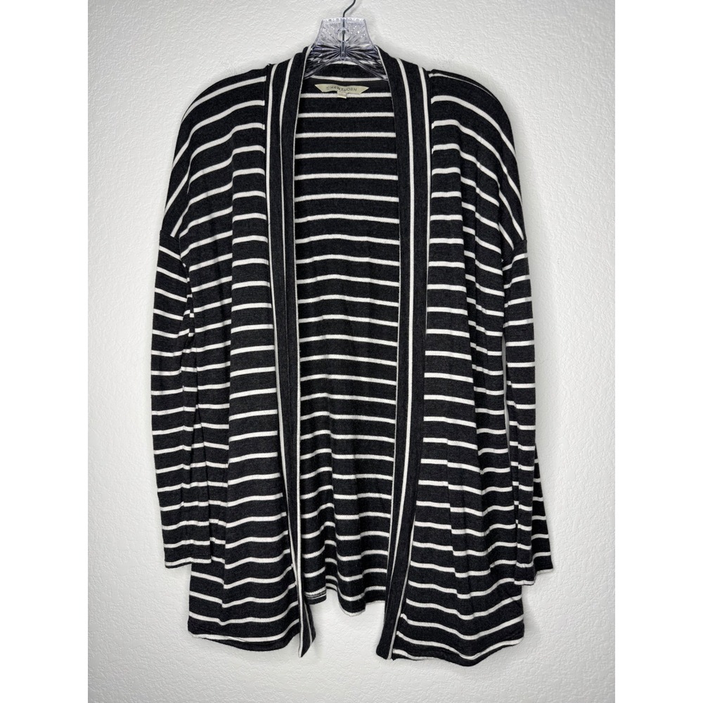 41 Hawthorn Grey White Striped Open Front Cardigan Pockets D170067 Women's Sz XS